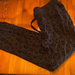 Z Supply Black Leopard Print Joggers